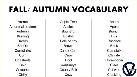 Fall and Autumn Words - GrammarVocab