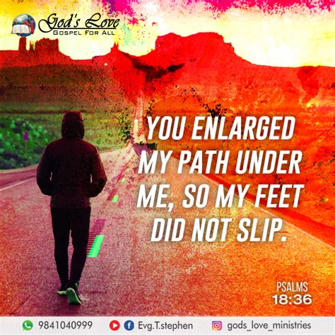 Psalm 18:36 :: God's Love Ministries - Today's Promise