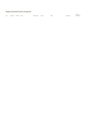 1 Telephone Conversation Tracker Form | pdfFiller
