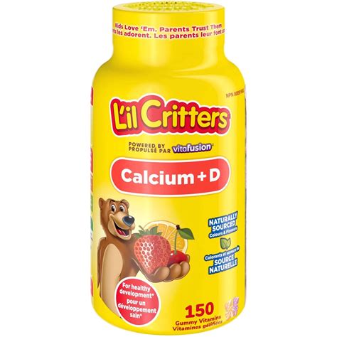 L’Il Critters Calcium + D Gummy Vitamins for Kids - Gluten-Free ...