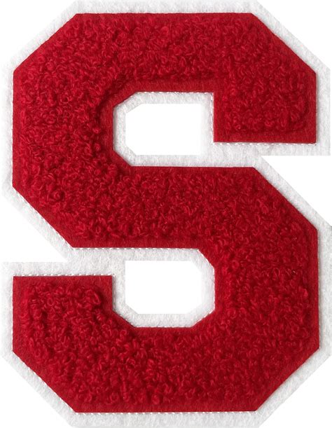 Amazon.com: 4-1/2" Letterman Jacket Patches Red Chenille Letter Patch ...
