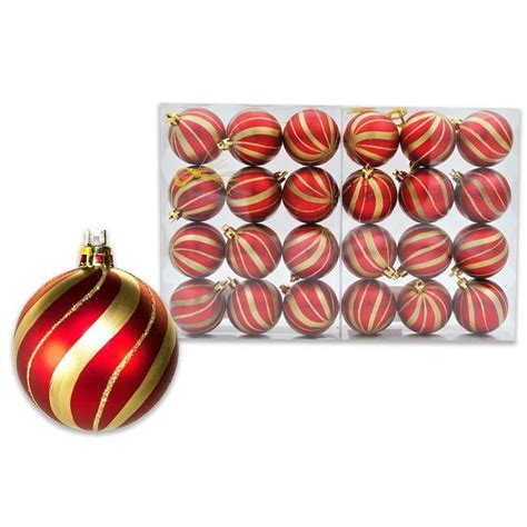 Queens of Christmas ORN-24PK-SPL-GO 4 in. Ball Ornament with Gold ...