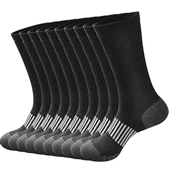 ECOEY Men's Cotton Athletic Sport Crew Boot Socks Multipack, Moisture ...