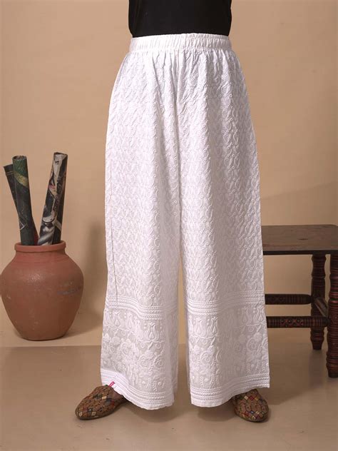 White Chikankari Palazzo – LYRA