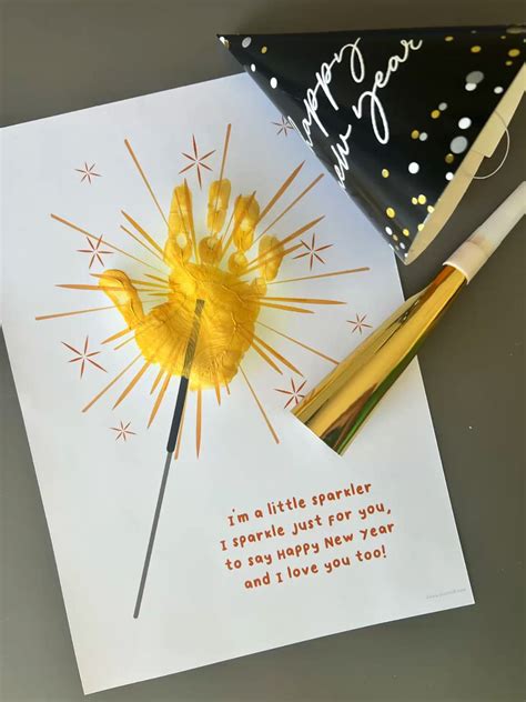New Years - Handprint Art Craft Printable Keepsake Gift Template - PRI ...