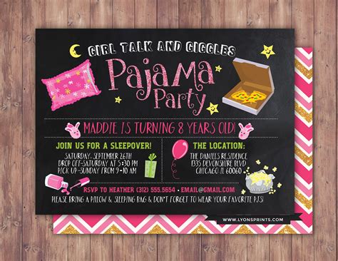 Pajama Party Invitations