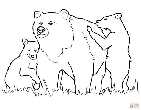 Bear And Cub Coloring Page