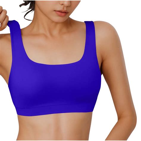 Taqqpue Women Sports Bra Swimsuit Top Swim Bra Bikini Tops Scoop Neck ...