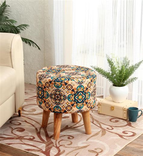 SR Printed Sitting Stool for Living Room Decoration Furniture Ottoman ...