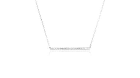 Diamond Bar Necklace White Gold | Pendants & Necklaces