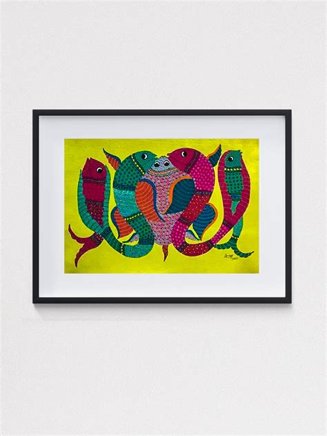 Buy Fish Gond Artwork | For sale | Affordable prices