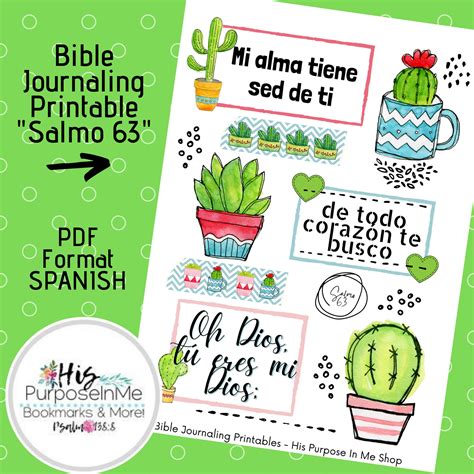 Salmo 63 Bible Journaling Printable Bible Study God Faith Print Digital ...