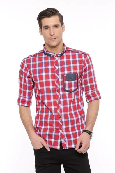 Buy Red WITH Checked Shirt | AJIO