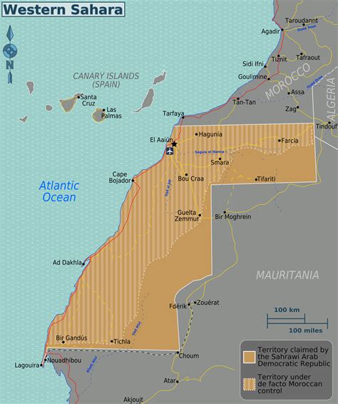 Western Sahara map. Map of Western Sahara | Vidiani.com | Maps of all countries in one place