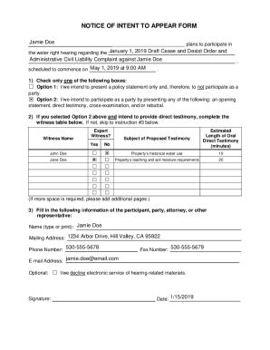 Fillable Online dnrc.mt.govdivisionswaterNOTICE OF INTENT TO APPEAR 1 ...