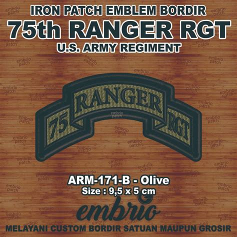 Jual ARM-171-B Patch 75th RANGER REGIMENT RGT US Army Shoulder Sleeve ...
