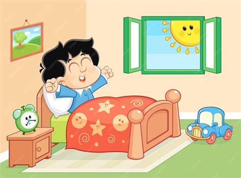 Kid Awake In Bed Cartoon