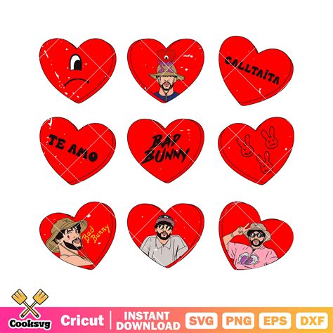 Bad bunny hearts benito valentine svg, bad bunny valentine svg – Cooksvg