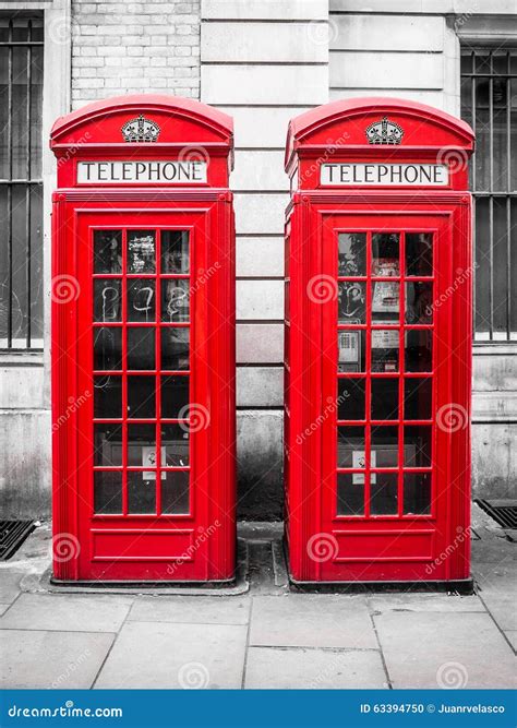 Traditional Red Telephone Booths in London, England Stock Photo - Image ...