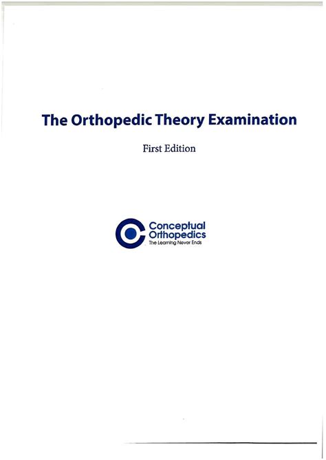 The Orthopedic Theory Examination 1st Edition 2025 By Conceptual ...