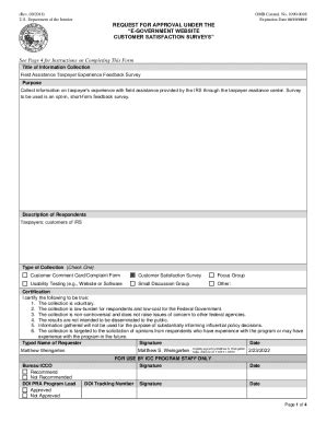 Request for Approval under E-Government Website Customer Satisfaction ...