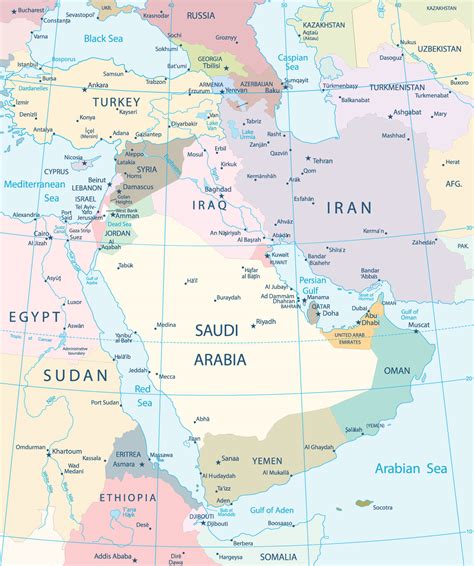 Printable Study Map Of Southwest Asia