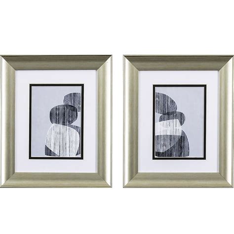 HomeRoots Set of Two Black White and Gray Abstract Wall Art in the Wall ...