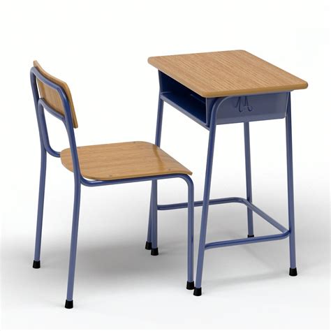 School Desk and Chair V2 3D Model $19 - .max .fbx .3ds .obj .c4d - Free3D