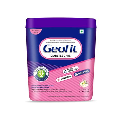 Geofit Diabetic Protein Powder – Vanilla Flavour, 250g Each (Pack of 2 ...