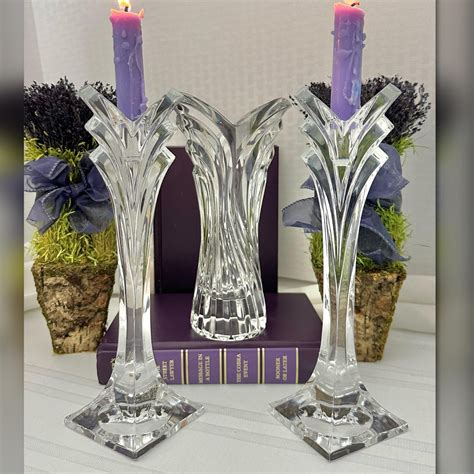Mikasa Crystal Candle Holders / Mikasa Vase and Candle Sticks / Mikasa ...