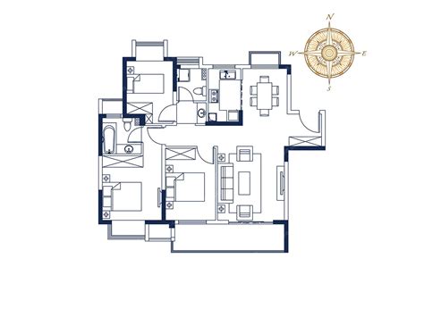 108平米三居室户型图 – 设计本装修效果图