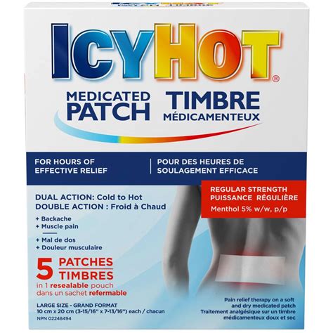 Icy Hot Medicated Patch with 5% Menthol for Pain Relief - Fast-Acting ...