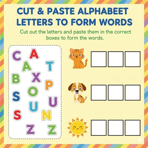 Cut & Paste Alphabet Letters to Form Words Worksheet - Download & Print ...