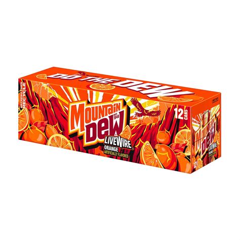 Buy Mountain Dew Live Wire Orange Soda, 12 fl oz Cans, 12 pk from ...