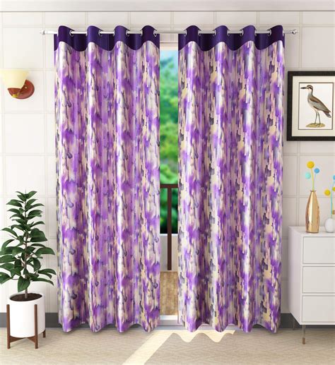 Buy pihu world Set of 2 Door Rod Pocket Poly Cotton Curtains Assorted ...