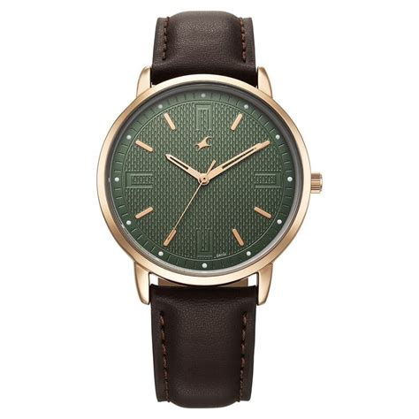 Buy Online Fastrack Stunners X Quartz Analog Green Dial Leather Strap ...