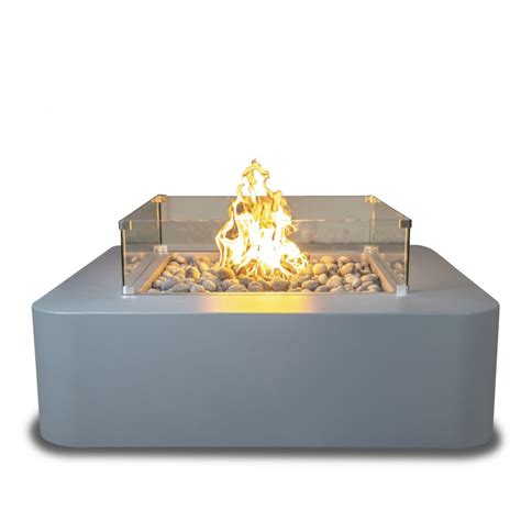 The Outdoor Plus Rectangular GFRC Alberta Fire Table - Fire Pits ...