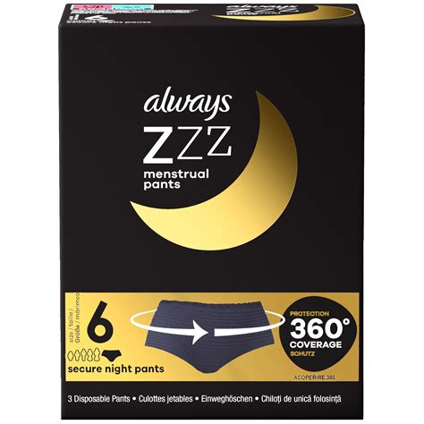 Always ZZZ Menstrual 360° Overnight Disposable Period Underwear Pants ...