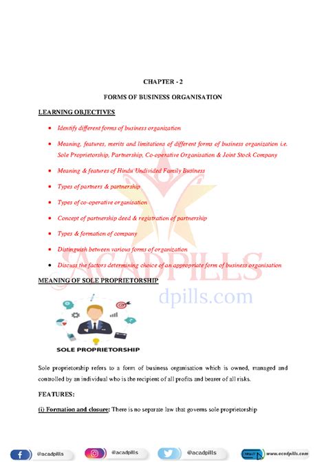 Chapter 2: Forms of Business Organisation - Concepts & Types Explained ...