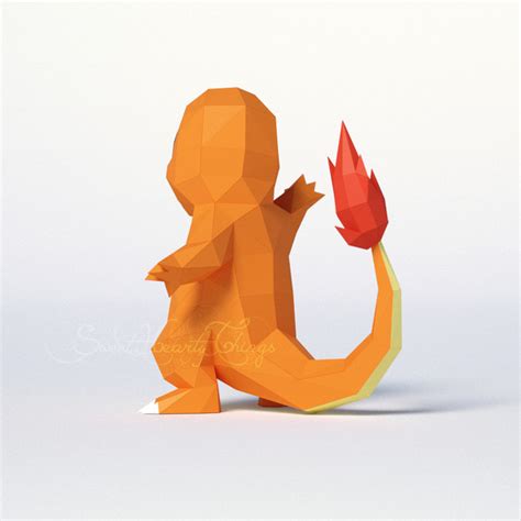 3d Papercraft Pokemon Charmander PDF SVG DXF Templates - Inspire Uplift