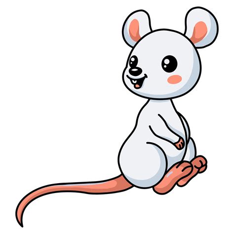 Cute little white mouse cartoon 12378305 Vector Art at Vecteezy
