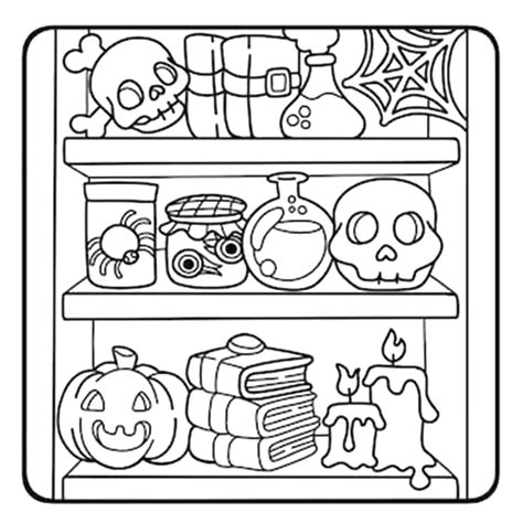 HALLOWEEN SPOOKY ROOM COLORING PAGES - Educational Images | Picstank