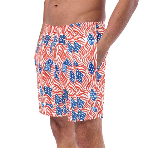 American Flag Swim Shorts Men