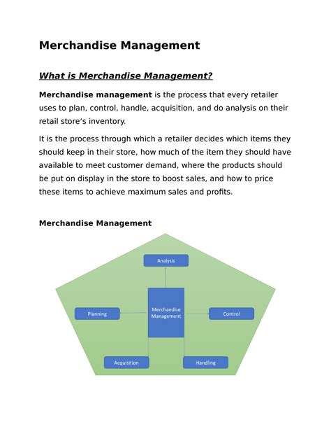 Merchandise Management - Merchandise Management What is Merchandise ...