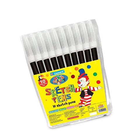 Luxor Junior Fine Sketch Pens Set Of 10 Single Colour(Black) Sketch ...