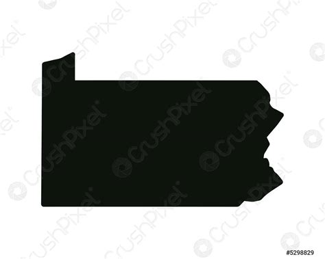 US state map Pennsylvania silhouette symbol Vector illustration - stock vector 5298829 | Crushpixel