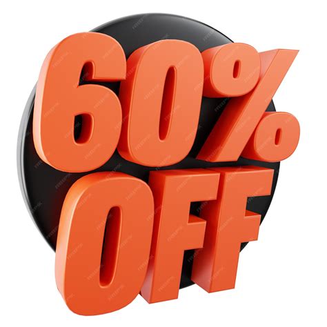 Premium Photo | Sale tag 60 percent off isolated 3d illustration