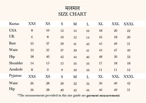 SIZE CHART