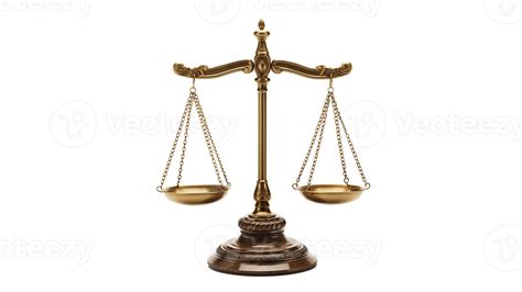 AI generated Scale of justice cut out. Golden scales of justice on transparent background ...