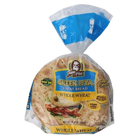 Papa Pita Greek Pita Whole Wheat Flat Bread 6pcs | Shopee Philippines